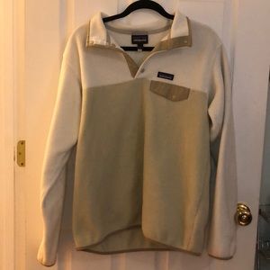 Patagonia Snap-T Fleece Pullover - Beige & White